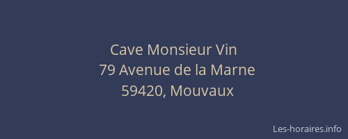 Cave Monsieur Vin