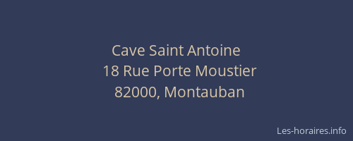 Cave Saint Antoine
