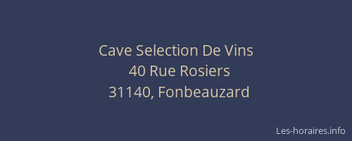 Cave Selection De Vins