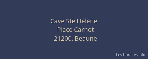 Cave Ste Hélène