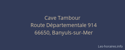 Cave Tambour