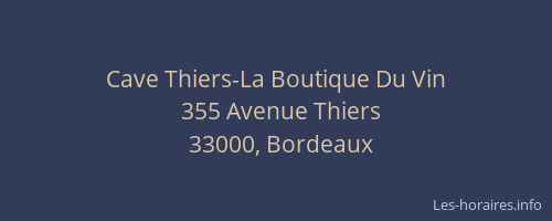 Cave Thiers-La Boutique Du Vin