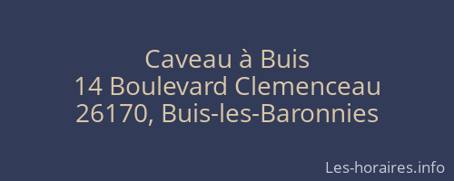 Caveau à Buis