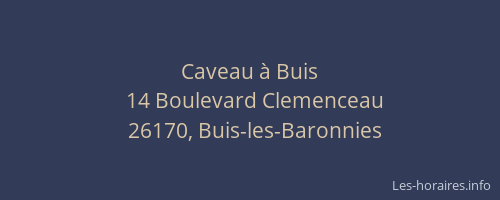 Caveau &agrave; Buis