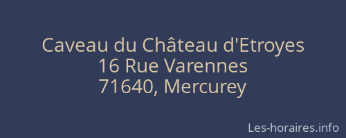 Caveau du Château d'Etroyes