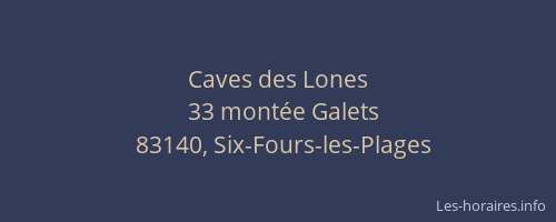 Caves des Lones