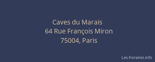 Caves du Marais