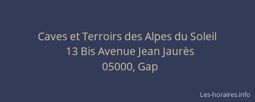 Caves et Terroirs des Alpes du Soleil