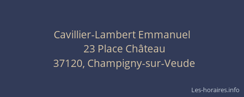 Cavillier-Lambert Emmanuel