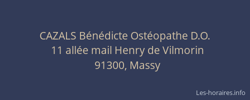 CAZALS Bénédicte Ostéopathe D.O.