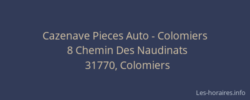 Cazenave Pieces Auto - Colomiers