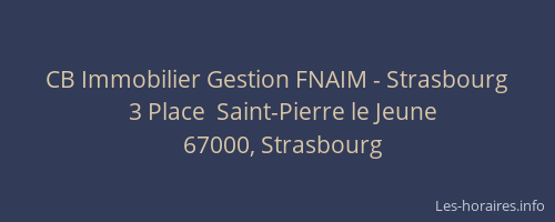 CB Immobilier Gestion FNAIM - Strasbourg