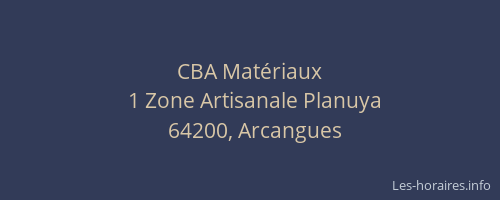 CBA Matériaux