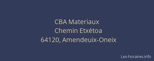 CBA Materiaux