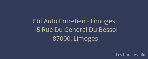 Cbf Auto Entretien - Limoges
