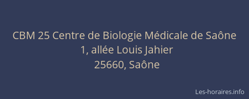 CBM 25 Centre de Biologie M&eacute;dicale de Sa&ocirc;ne