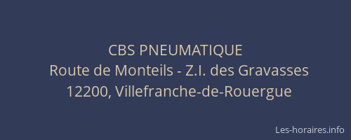CBS PNEUMATIQUE