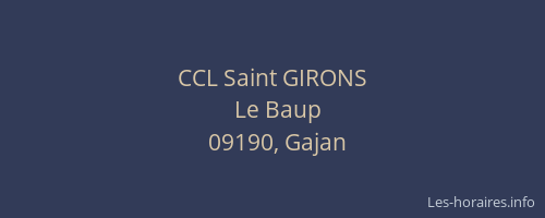 CCL Saint GIRONS