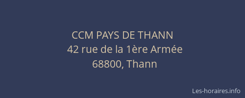 CCM PAYS DE THANN