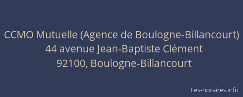 CCMO Mutuelle (Agence de Boulogne-Billancourt)