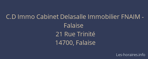 C.D Immo Cabinet Delasalle Immobilier FNAIM - Falaise
