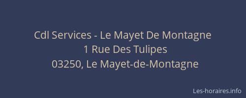 Cdl Services - Le Mayet De Montagne