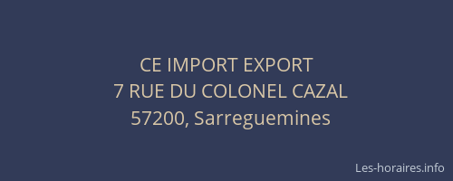 CE IMPORT EXPORT