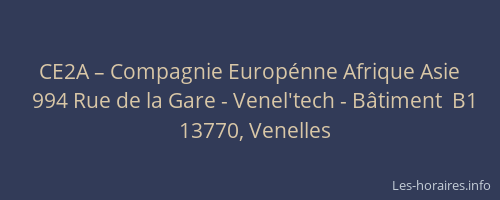 CE2A – Compagnie Europénne Afrique Asie