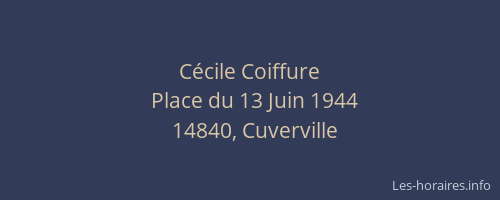 C&eacute;cile Coiffure
