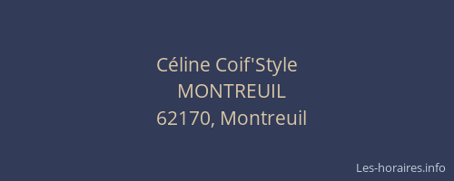 C&eacute;line Coif'Style