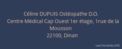 C&eacute;line DUPUIS Ost&eacute;opathe D.O.