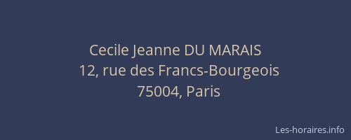 Cecile Jeanne DU MARAIS