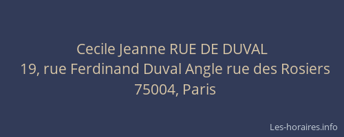 Cecile Jeanne RUE DE DUVAL
