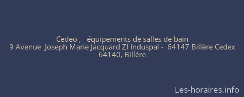 Cedeo ,   équipements de salles de bain