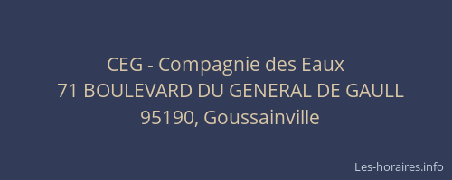 CEG - Compagnie des Eaux