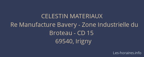 CELESTIN MATERIAUX