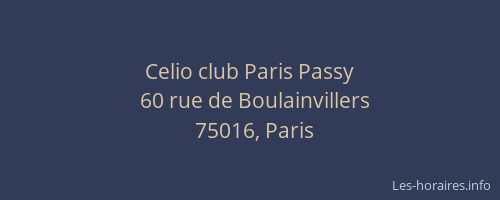 Celio club Paris Passy