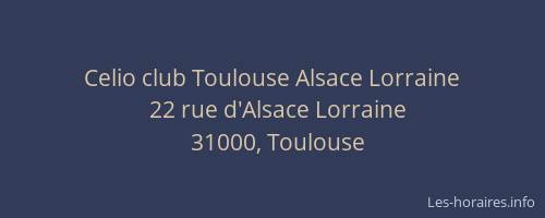 Celio club Toulouse Alsace Lorraine