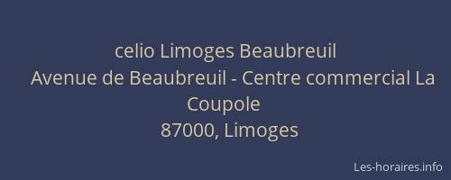 celio Limoges Beaubreuil