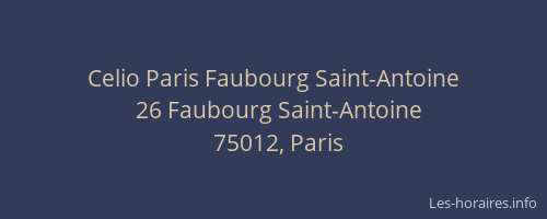 Celio Paris Faubourg Saint-Antoine