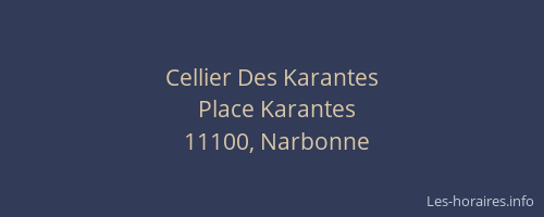 Cellier Des Karantes