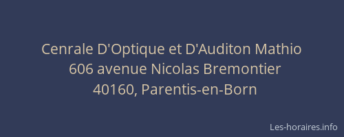 Cenrale D'Optique et D'Auditon Mathio