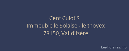 Cent Culot'S