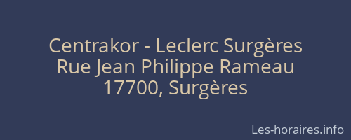 Centrakor - Leclerc Surgères