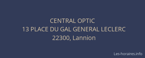 CENTRAL OPTIC