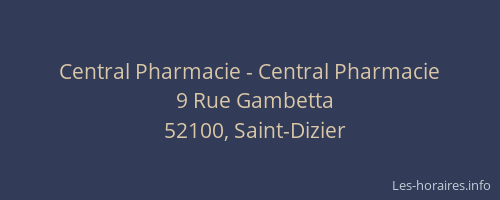 Central Pharmacie - Central Pharmacie
