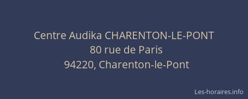 Centre Audika CHARENTON-LE-PONT
