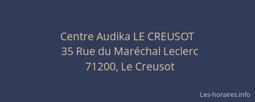Centre Audika LE CREUSOT
