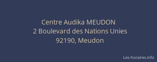 Centre Audika MEUDON