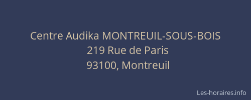 Centre Audika MONTREUIL-SOUS-BOIS